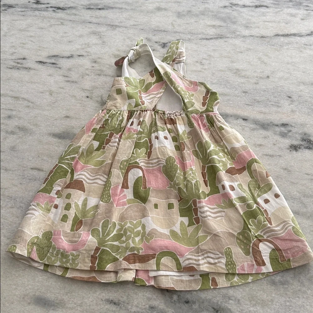 Mayoral Resort Pink & Green Tropical Printed Dress